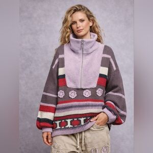 POL Multicolor Cowl Neck Sweater
